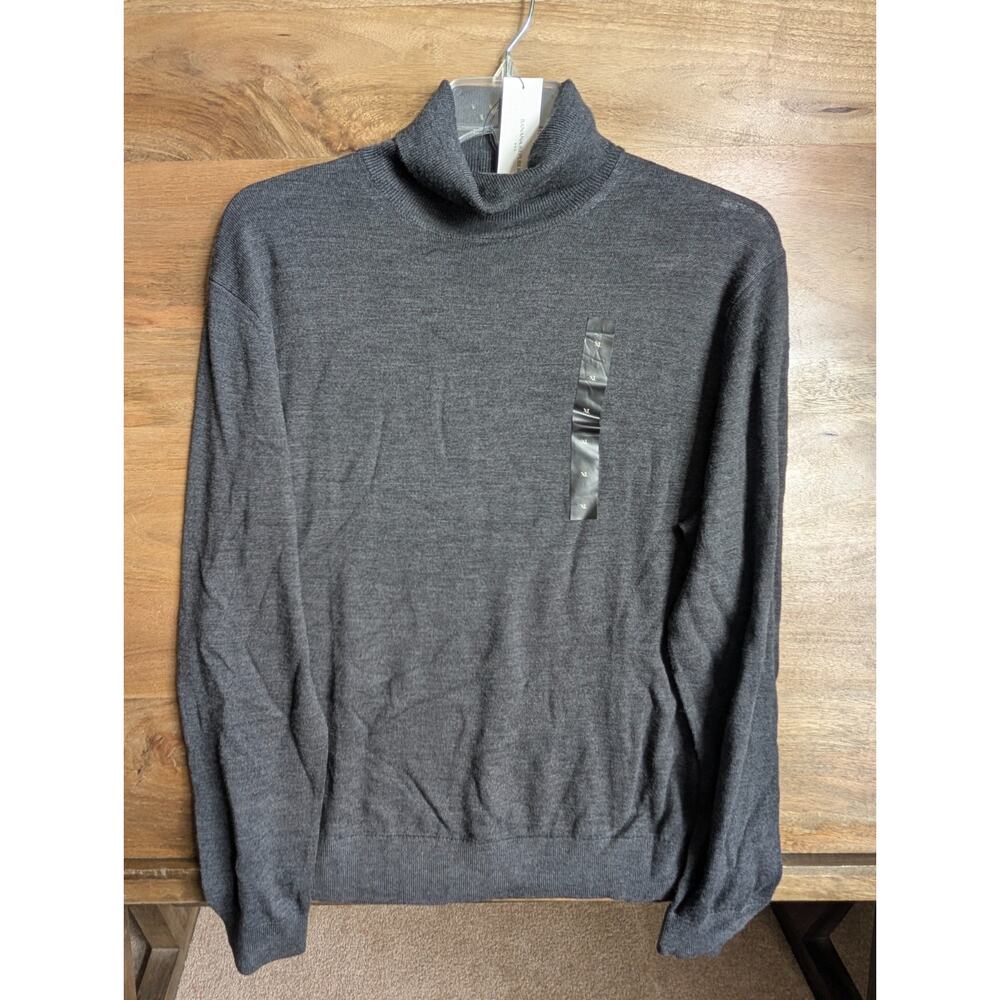Banana Republic Sweater Mens XL Dark Gray Merino Wool Long Sleeve Turtleneck NWT